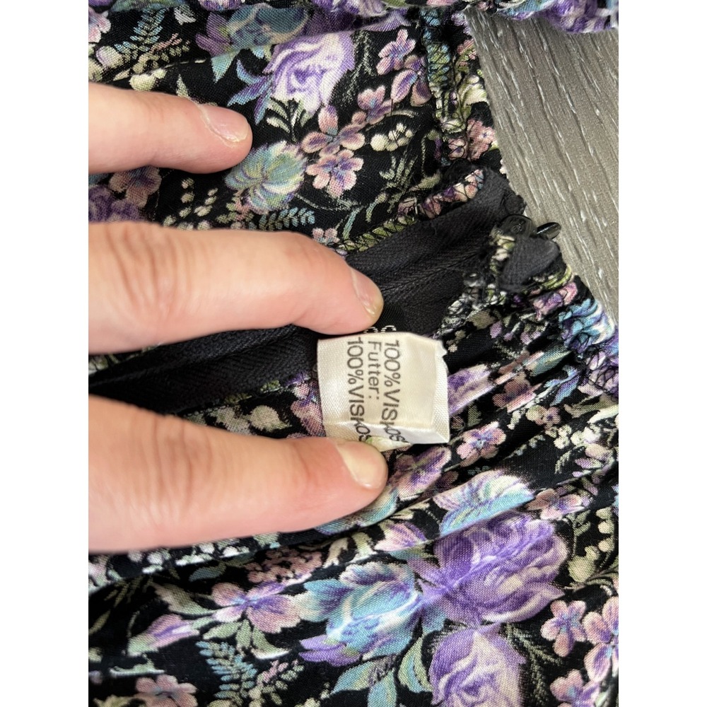 Vintage 70s Purple Floral Patchwork Maxi Dress Size S - Picture 8 of 11